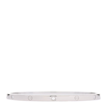 Cartier 18K White Gold 6 Diamond Small LOVE Bracelet 17 2 of 5