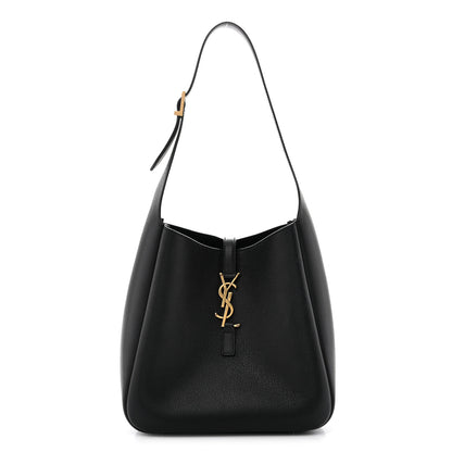 Saint Laurent Grained Calfskin Small Le 5 A 7 Soft Hobo Black 1 of 12