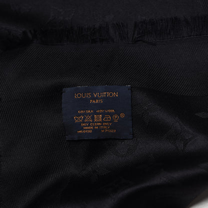 Louis Vuitton Silk Wool Monogram Shawl Black 4 of 4