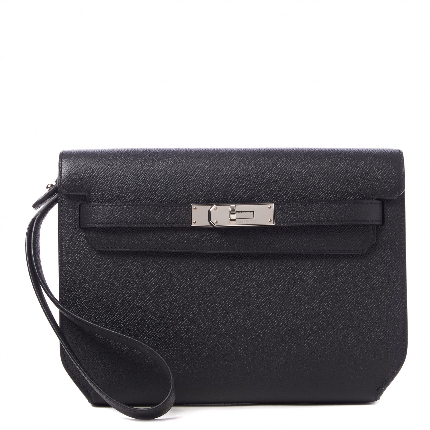 Hermes Epsom Kelly Depeches 25 Pouch Black 1 of 11