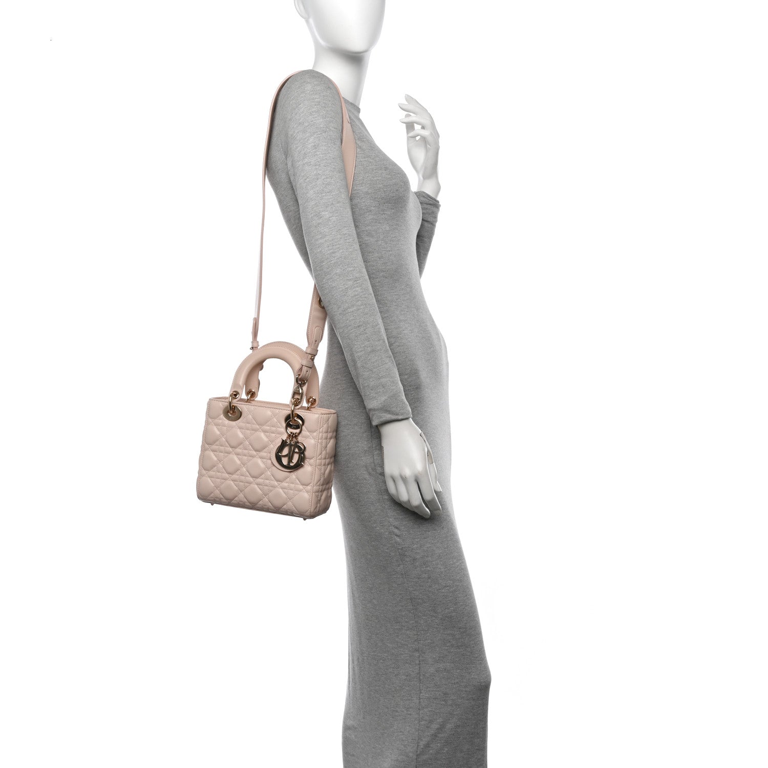Christian Dior Lambskin Cannage Small Lucky Badges My Lady Dior Pink 2 of 13