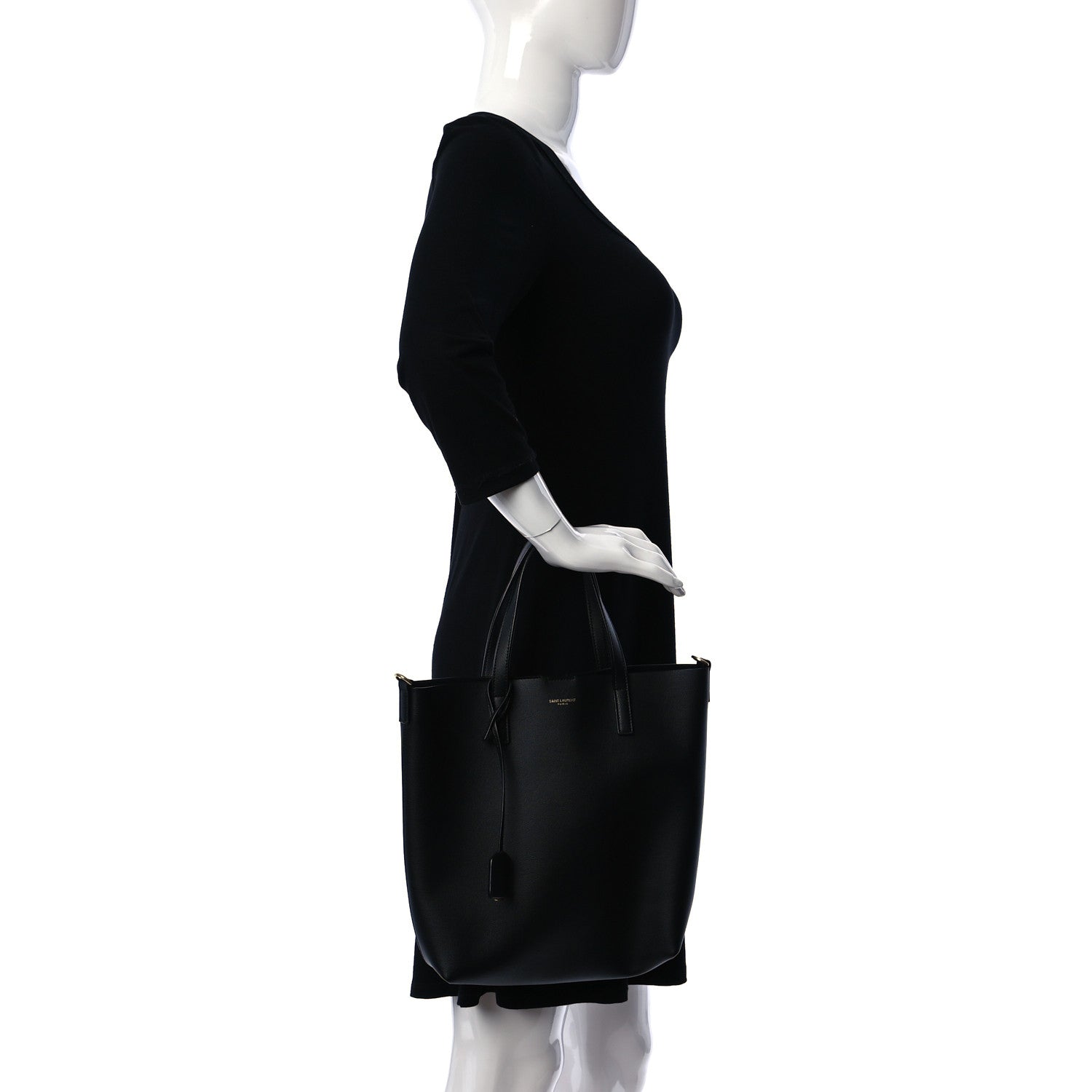 Saint Laurent Calfskin Toy Shopping Tote Black 3 of 10