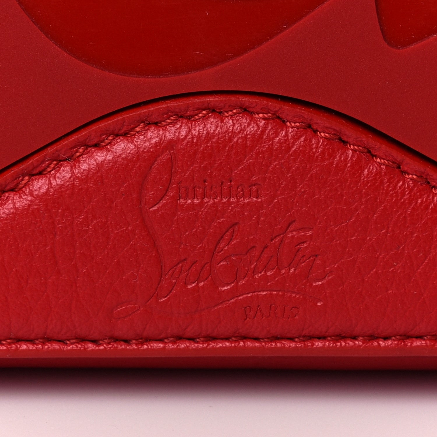 Christian Louboutin Calfskin Patent Logo Spikes East West Cabata Tote Red 7 of 16