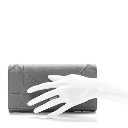 Christian Dior Grained Calfskin Diorama Croisiere Chain Wallet Gris 3 of 9