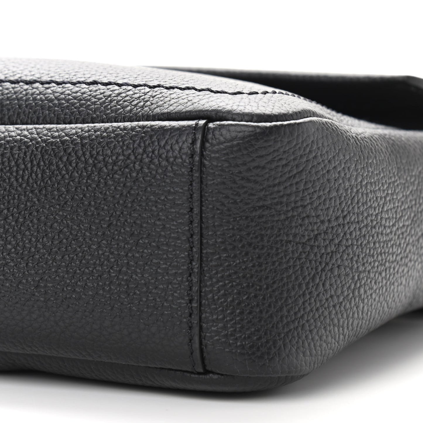 Grained Calfskin Crossbody Messenger Black