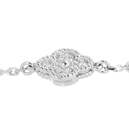 Van Cleef & Arpels 18K White Gold Diamond 6 Motifs Sweet Alhambra Bracelet 5 of 7