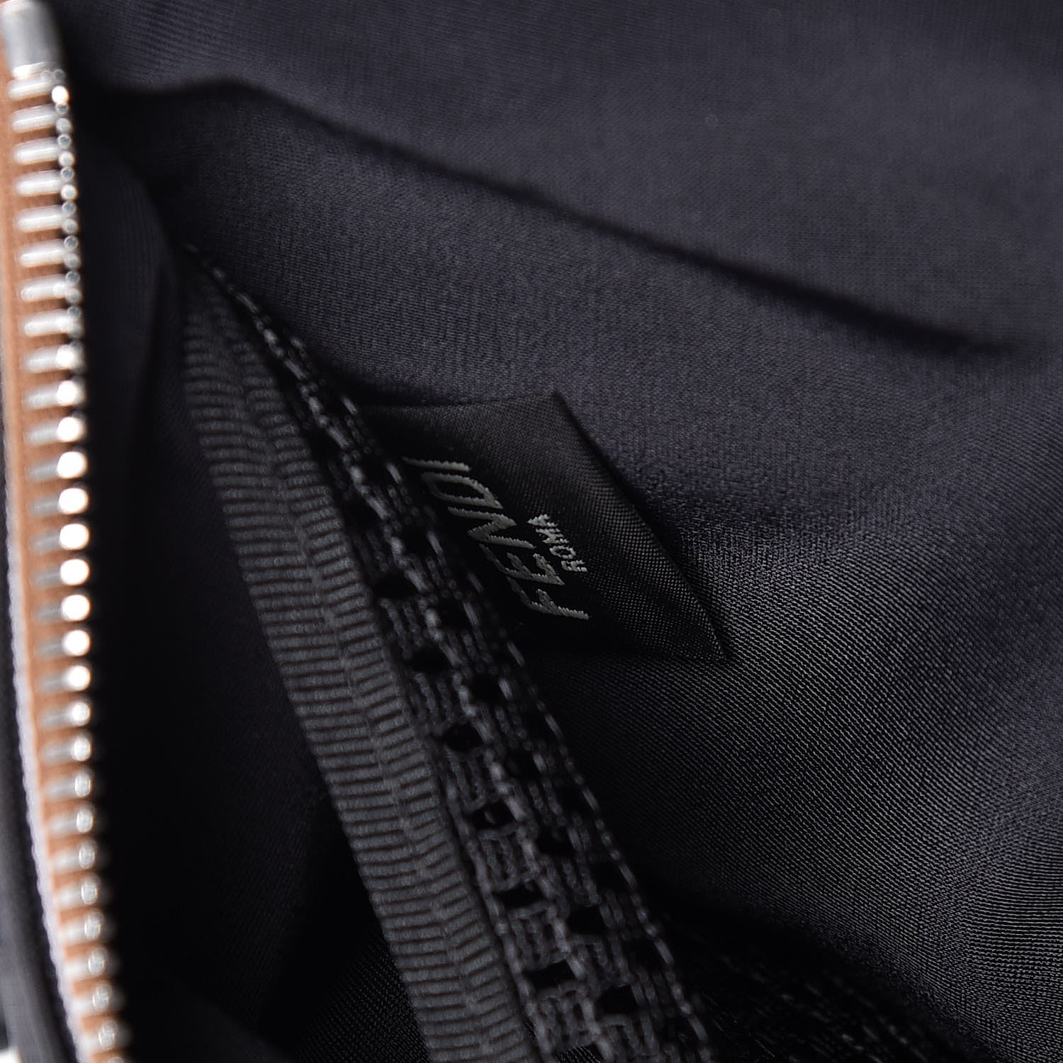 Fendi Nylon Vitello Century Pequin Logo Plate Pocket Belt Bag Black 7 of 7