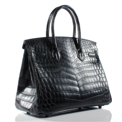 Hermes Matte Niloticus Crocodile Birkin 30 SO BLACK 3 of 10