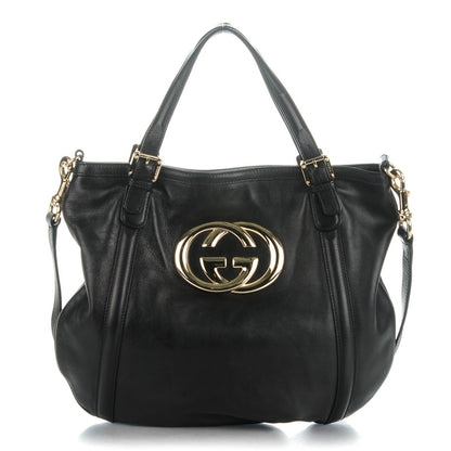 Gucci Calfskin Medium Britt Tote Black 1 of 7