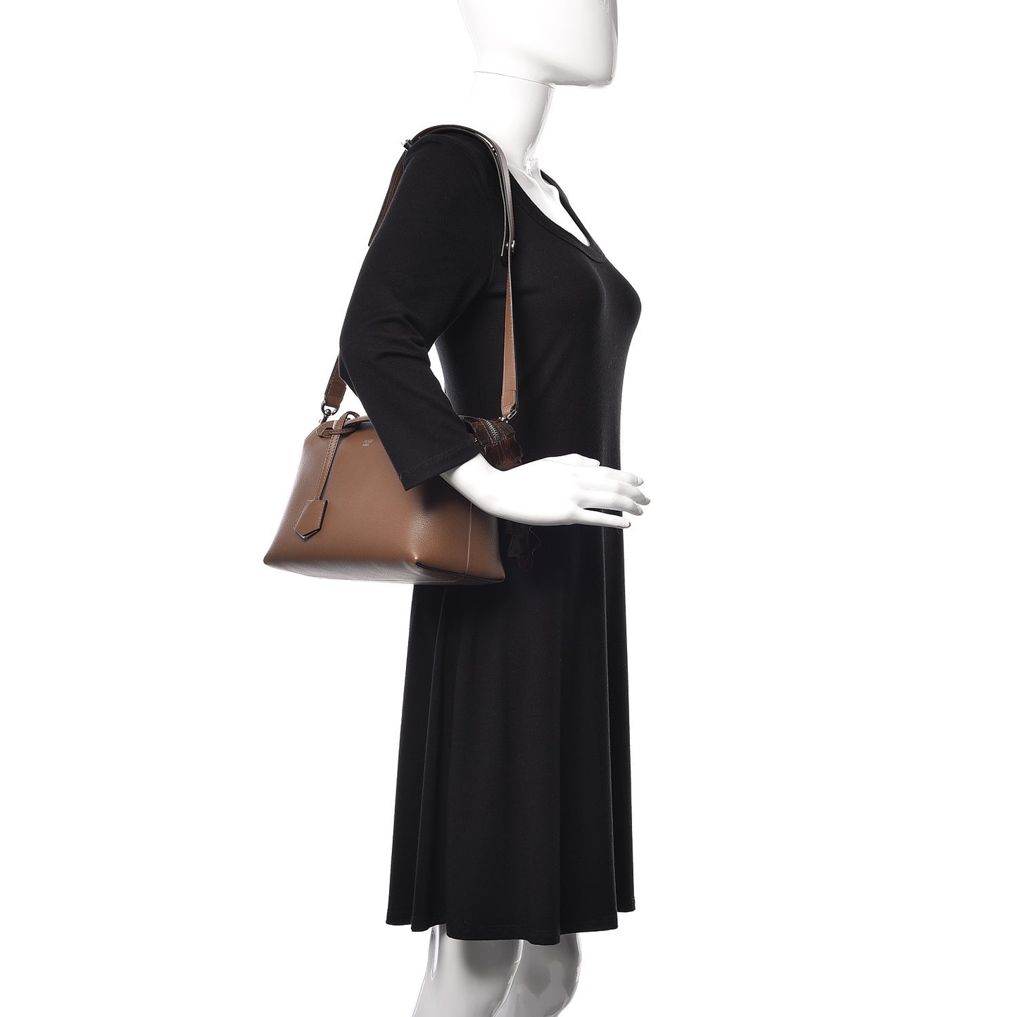 Vitello Dolce Croc Tail Medium By The Way Boston Bag Foresta Marrone