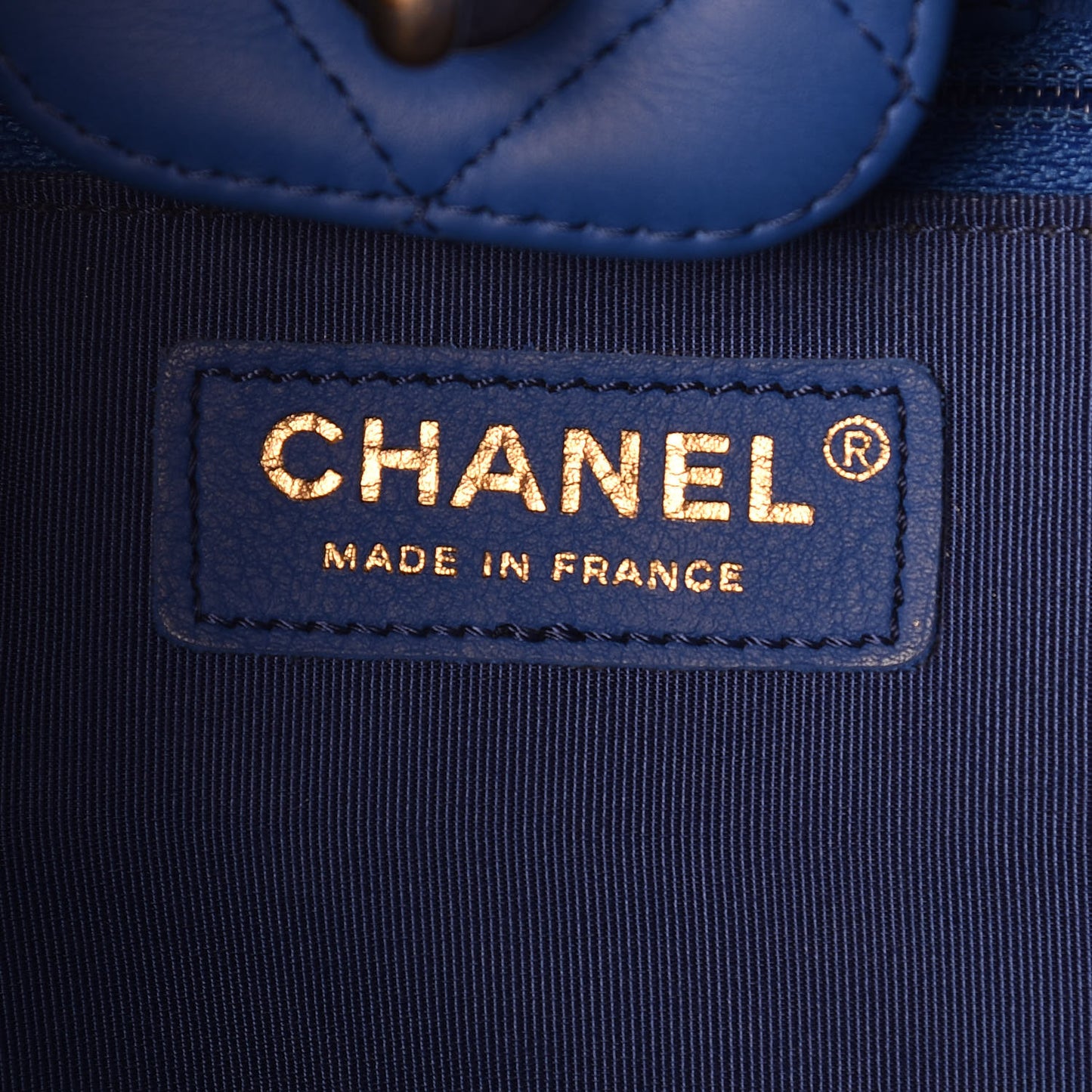 Calfskin Quilted Timeless Tote Blue