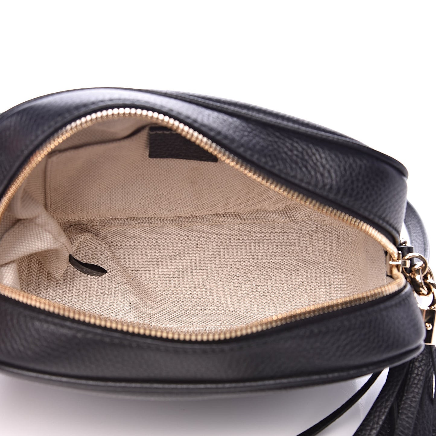 Pebbled Calfskin Small Soho Disco Bag Black