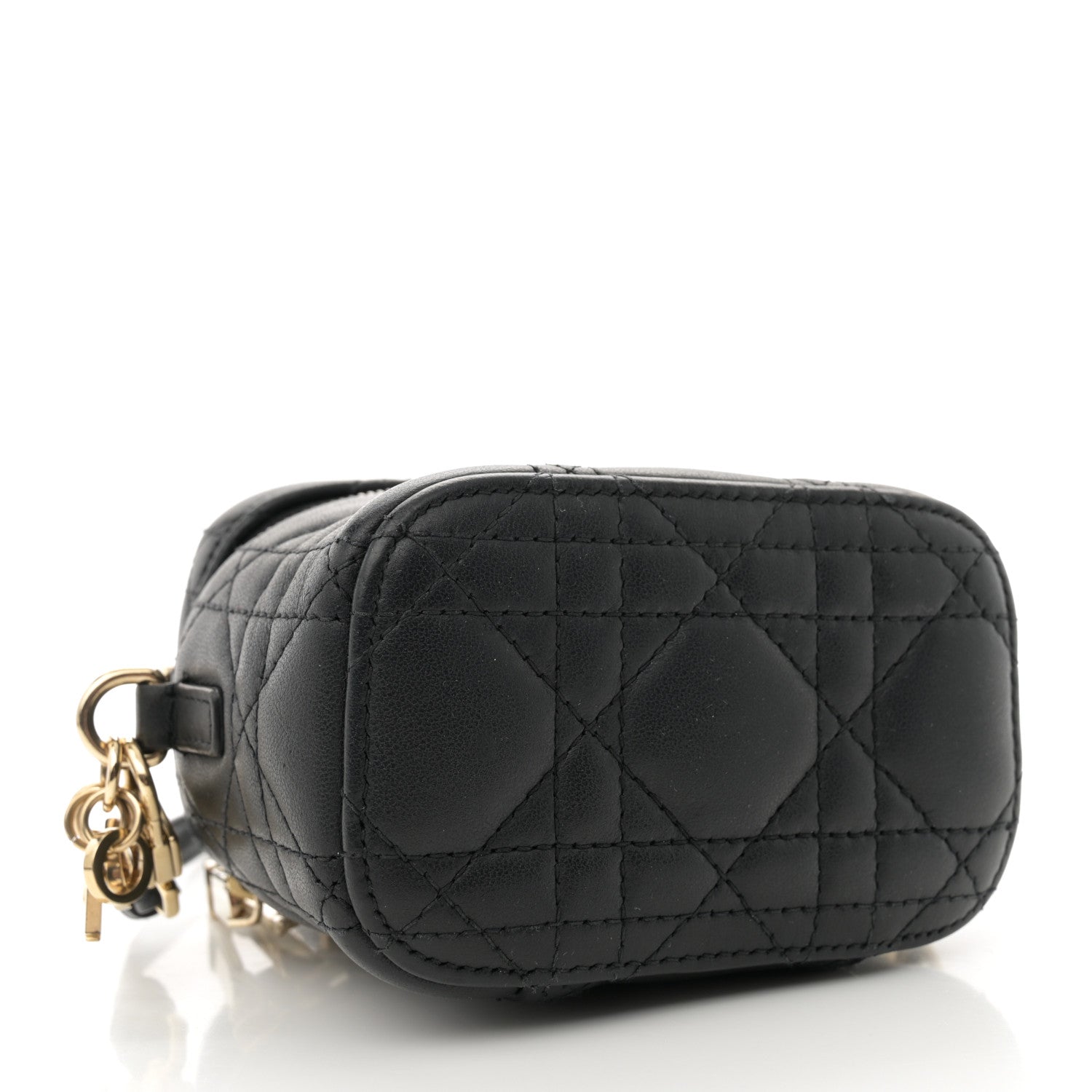 Christian Dior Lambskin Cannage Micro Lady Dior Vanity Case Black 4 of 10