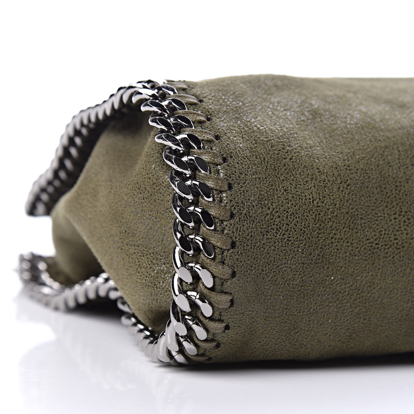 Shaggy Deer Mini Falabella Fold Over Tote Olive