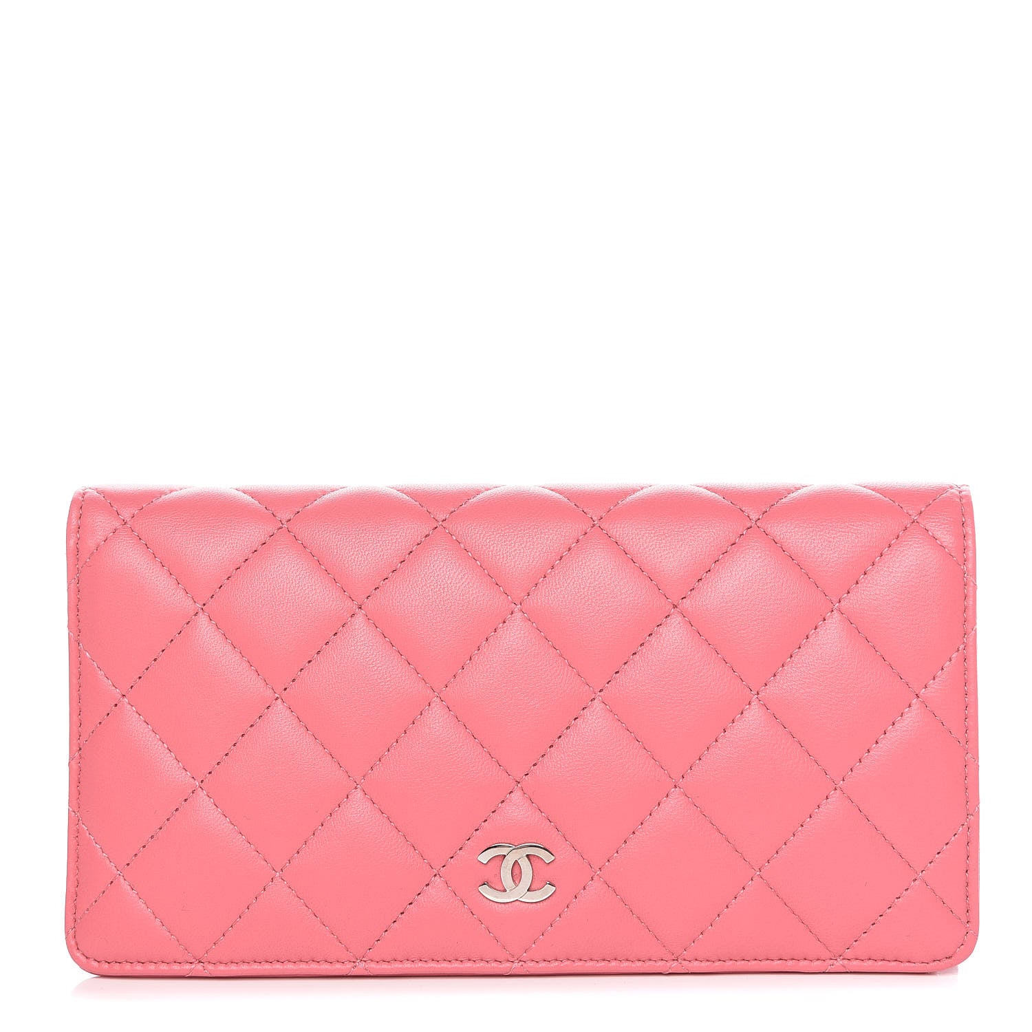 Chanel Lambskin Quilted Yen Wallet Dark Pink 1 of 10
