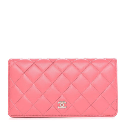 Chanel Lambskin Quilted Yen Wallet Dark Pink 1 of 10