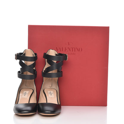 Valentino Garavani Calfskin Back Zip Ankle Wrap Pumps 35.5 Black 9 of 9