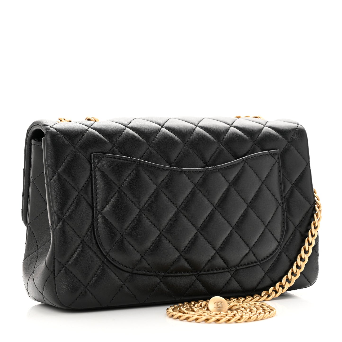 Lambskin Quilted Small Sweet Camellia Flap Black