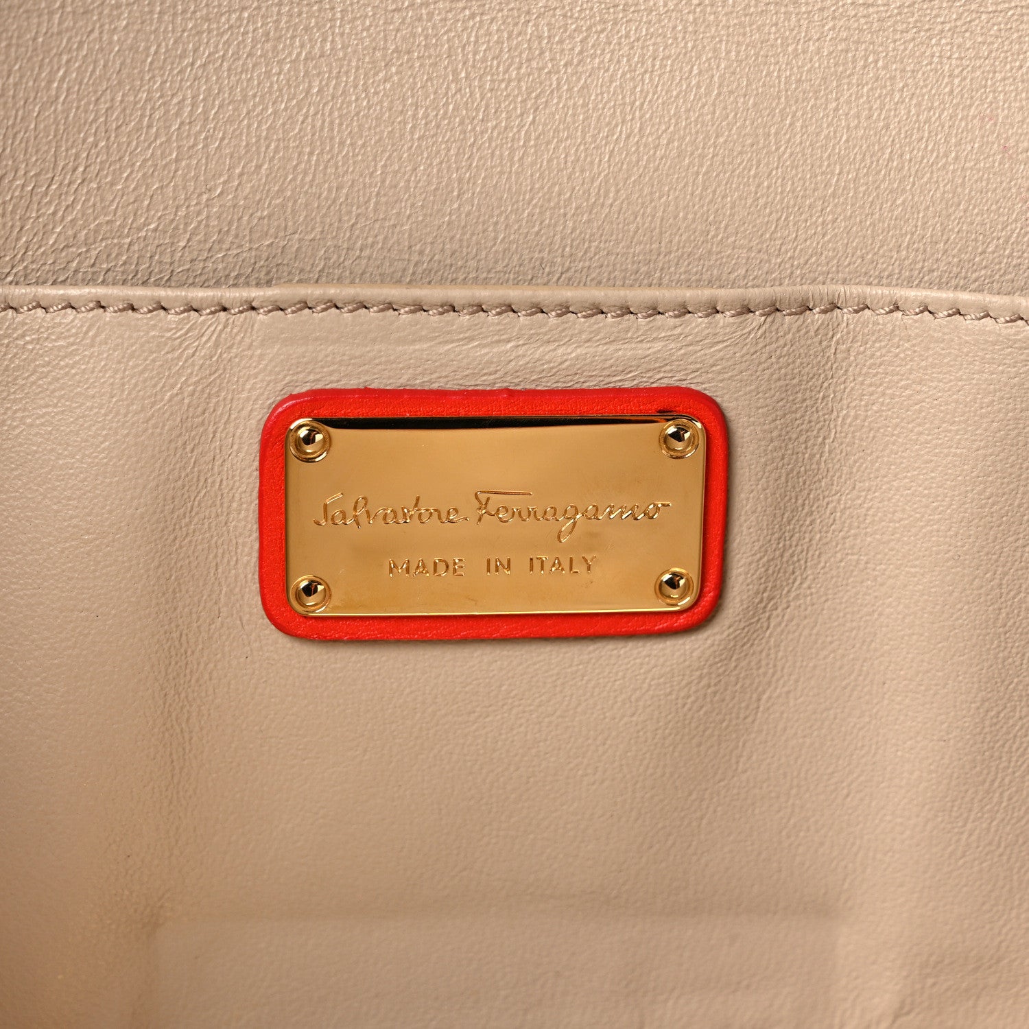 Salvatore Ferragamo Nuage Calfskin Afef Lock Story Gancini Clutch Red 6 of 8