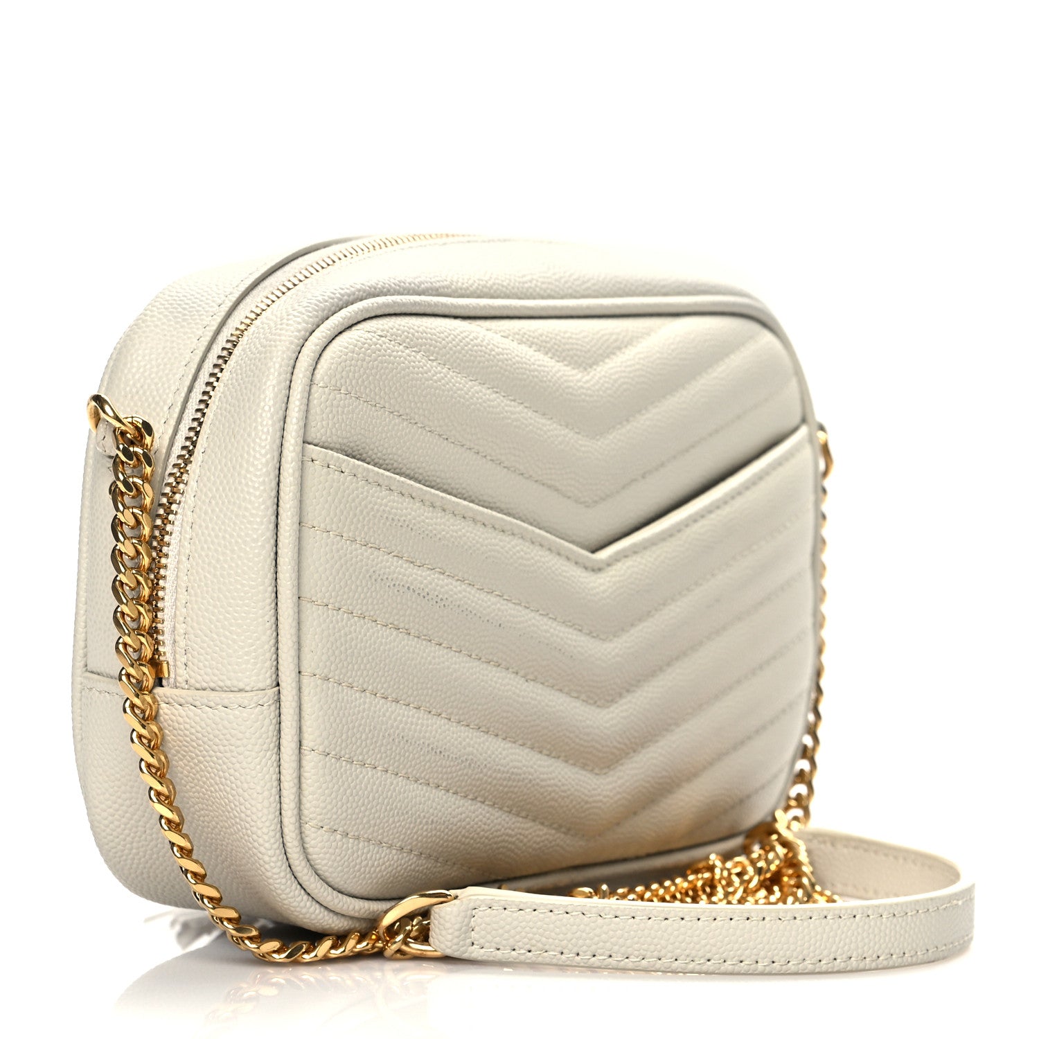 Saint Laurent Grain De Poudre Matelasse Monogram Mini Lou Camera Bag Crema Soft 2 of 12