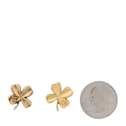 Chanel Metal Clover CC Earrings Gold 2 of 5