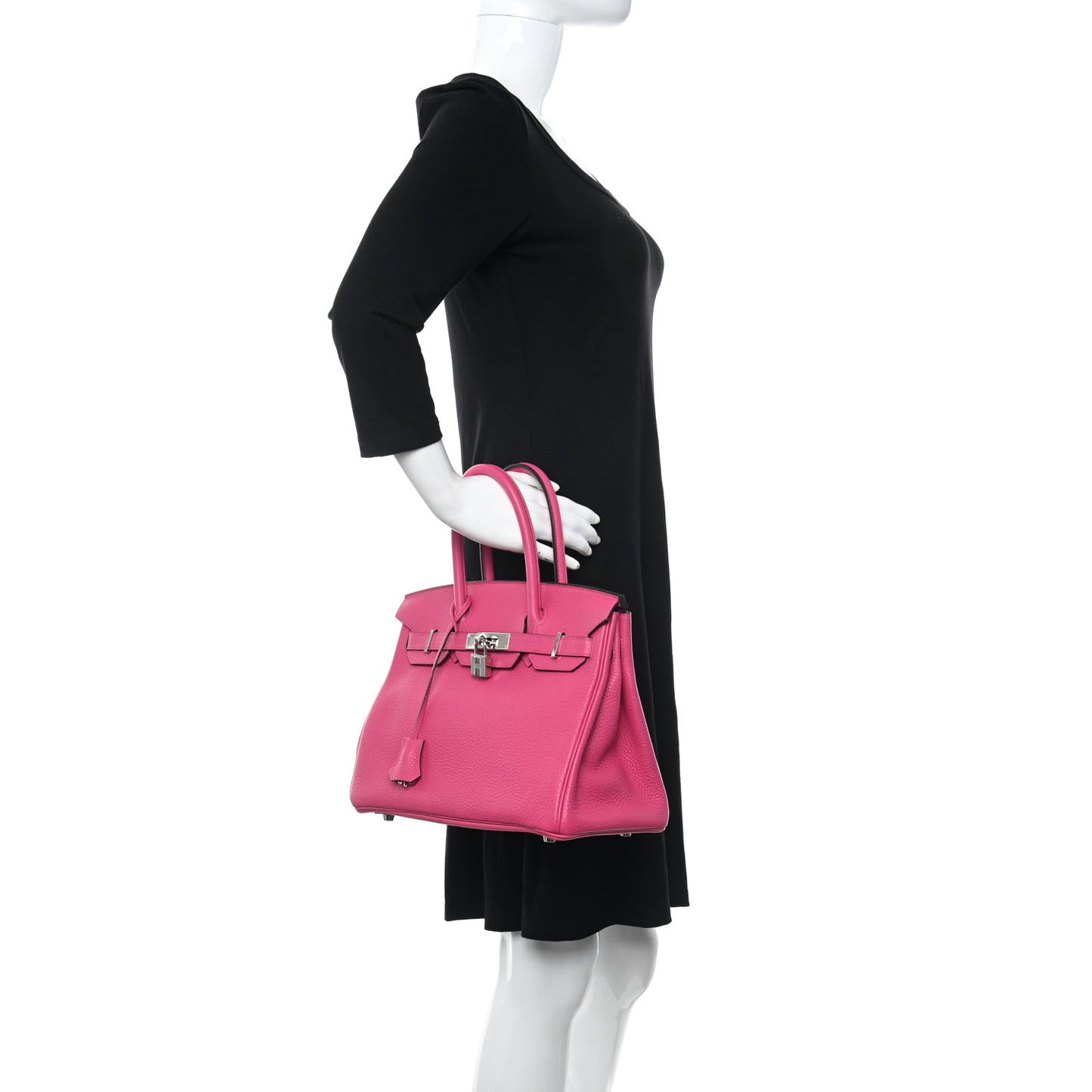 Taurillon Clemence Birkin 30 Rose Shocking