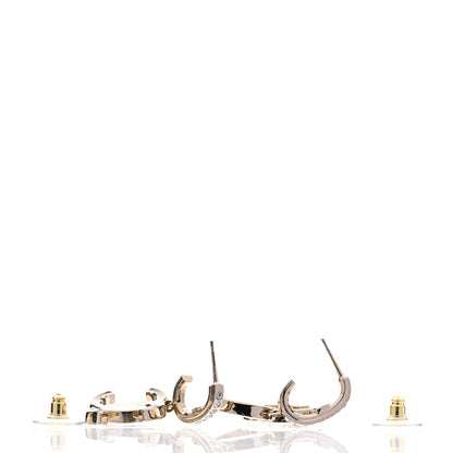 Chanel Crystal CC Drop Earrings Gold 4 of 5