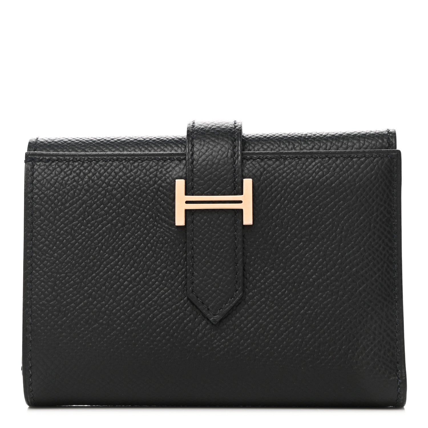 Hermes Epsom Tri-Fold Compact Bearn Wallet Black 1 of 7