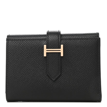 Hermes Epsom Tri-Fold Compact Bearn Wallet Black 1 of 7