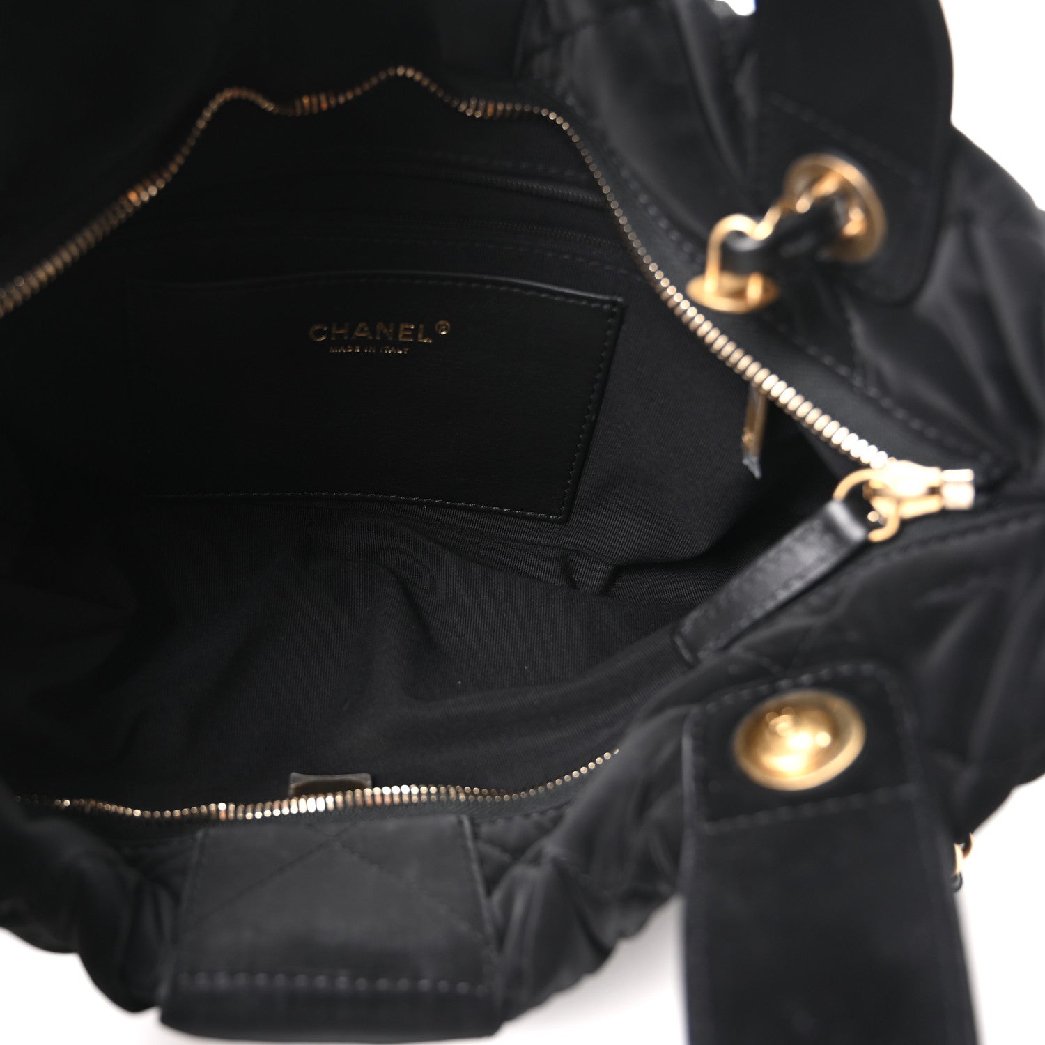 Chanel Velvet Effect Nylon Quilted Bow Bag Black 5 of 11