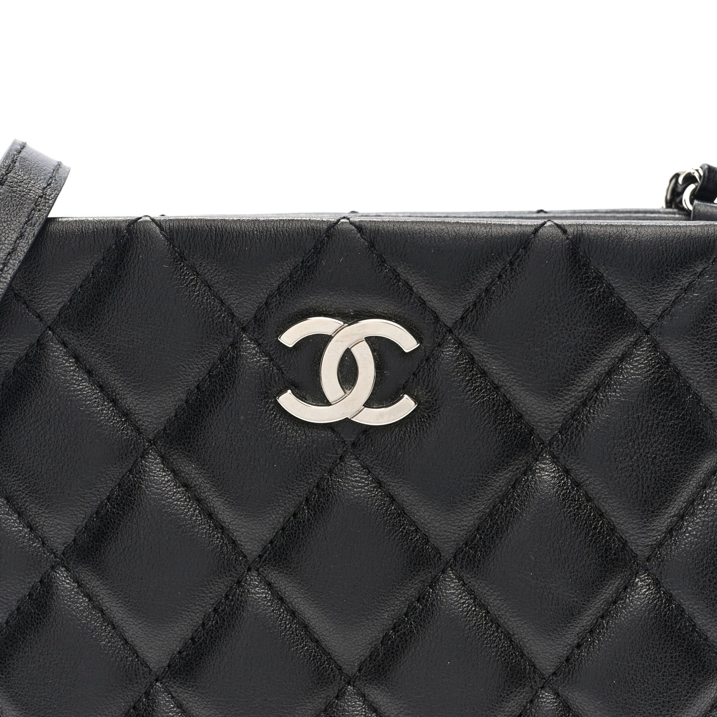 Lambskin Quilted Crossbody Bag Black