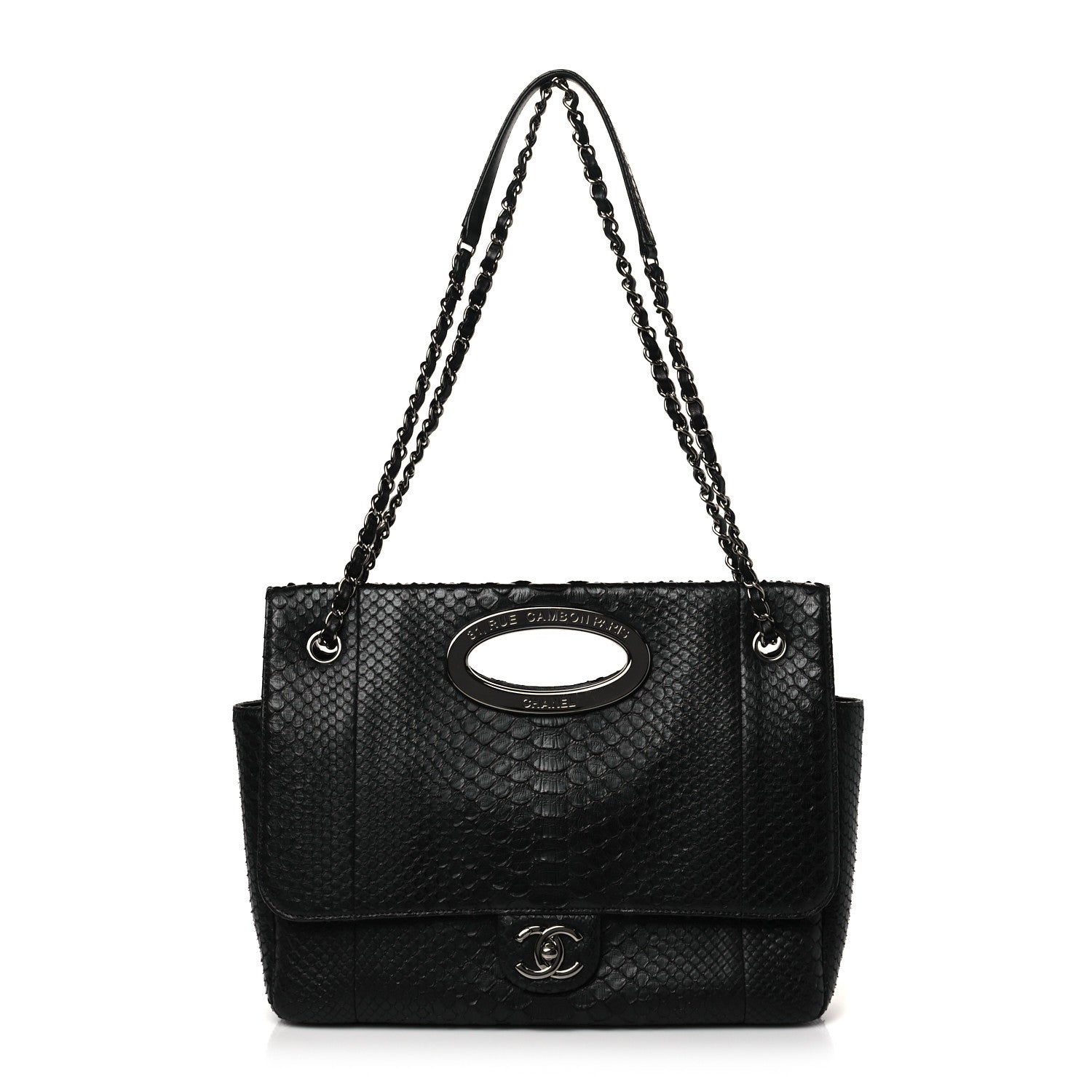 Chanel Snakeskin 31 Rue Cambon Maxi Flap Black 1 of 10