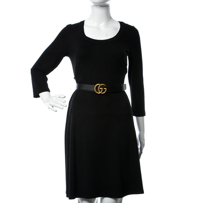 Gucci Moon Calfskin Double G 30mm Belt 115 46 Black 2 of 8