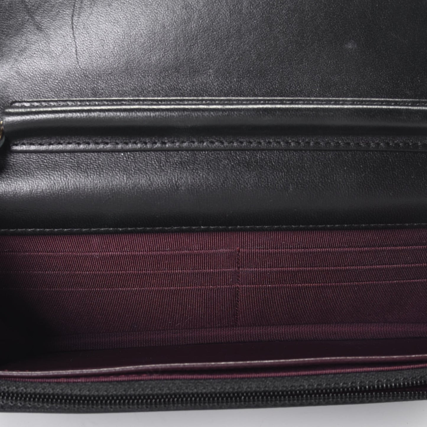 Lambskin Quilted Wallet On Chain WOC Black