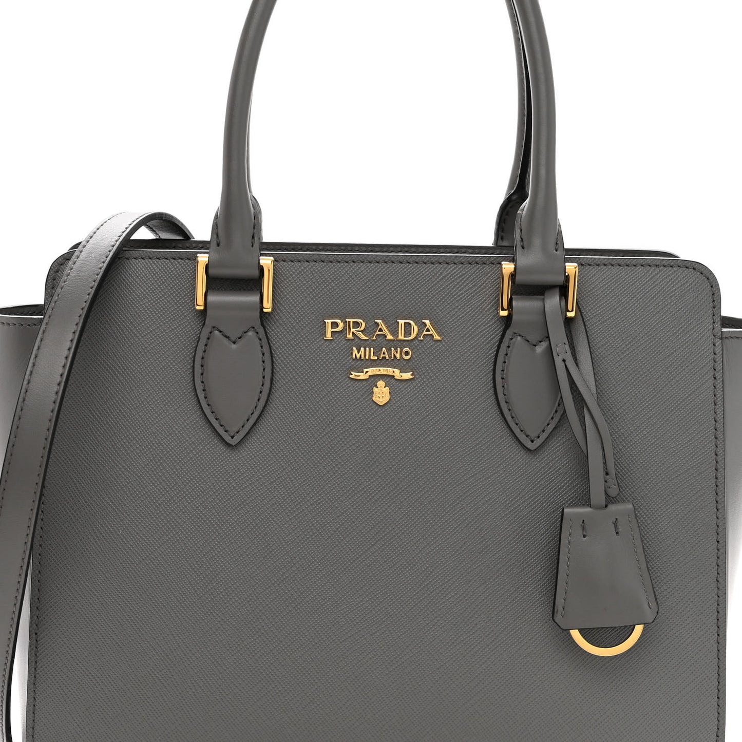 Saffiano Soft Calfskin Small Zippered Tote Marmo