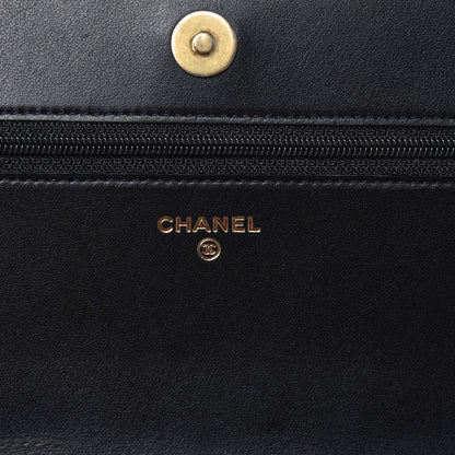 Chanel Caviar Quilted Boy Wallet On Chain WOC Black 6 of 9