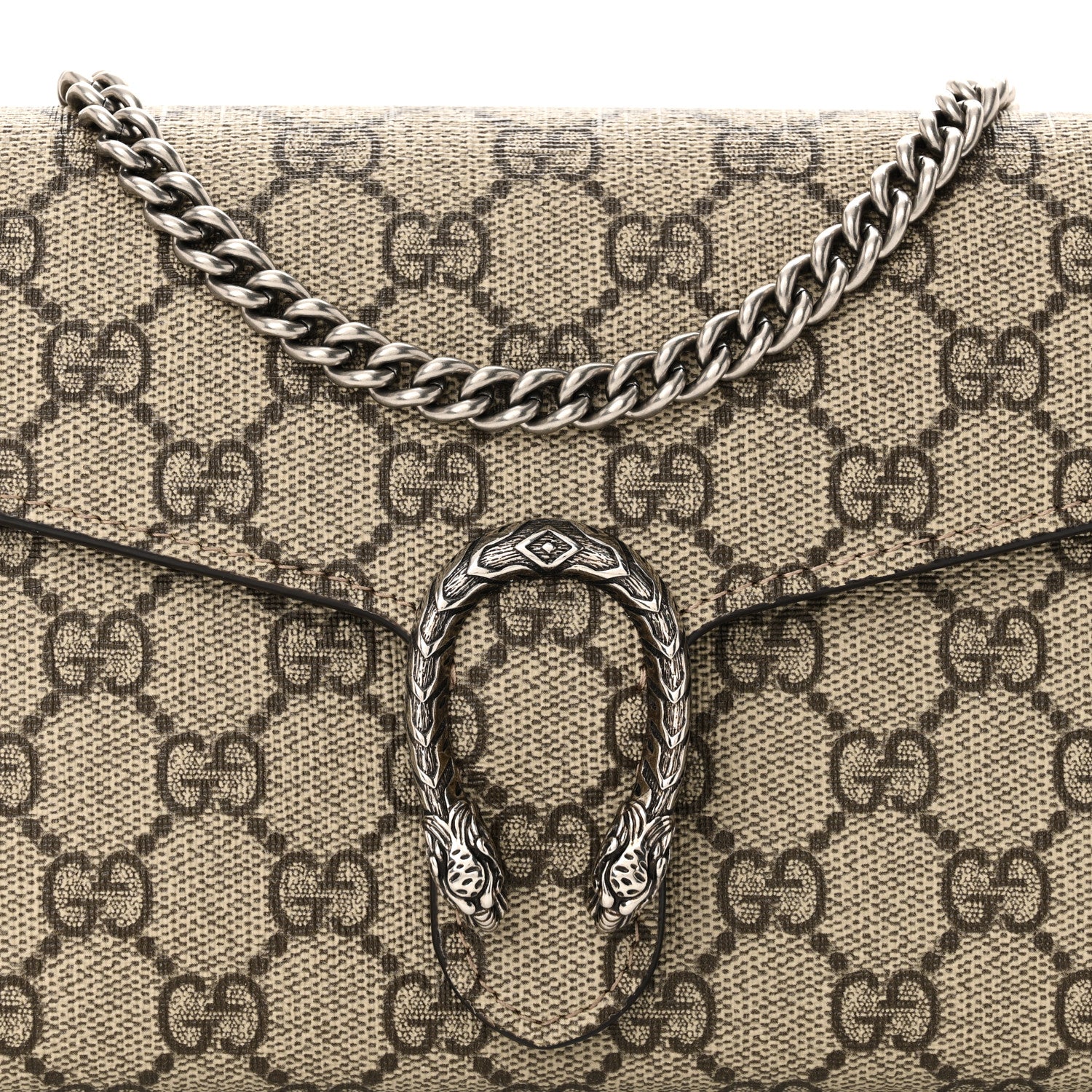 Gucci GG Supreme Monogram Mini Dionysus Chain Wallet Beige Taupe 8 of 11