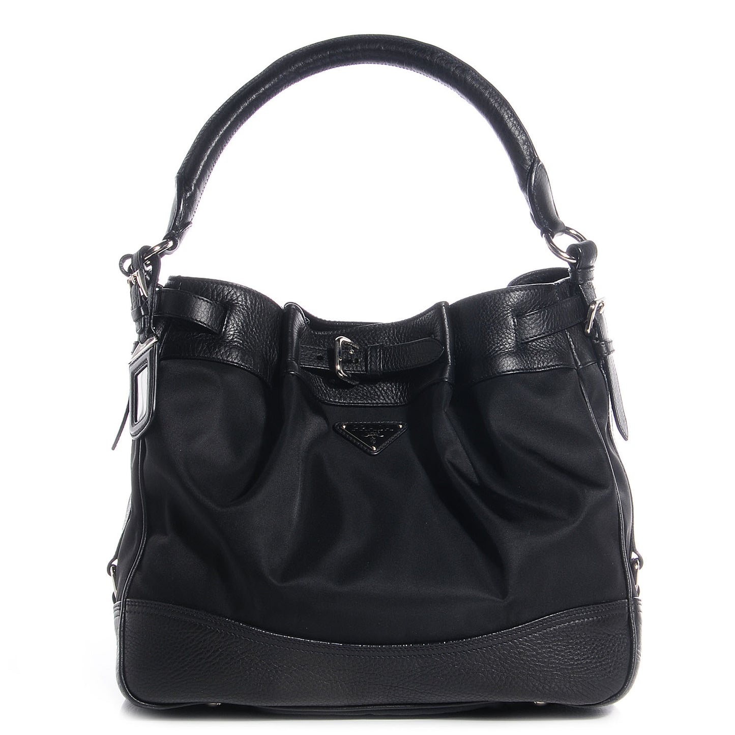 Cervo Tessuto Nylon Belted Hobo Nero Black