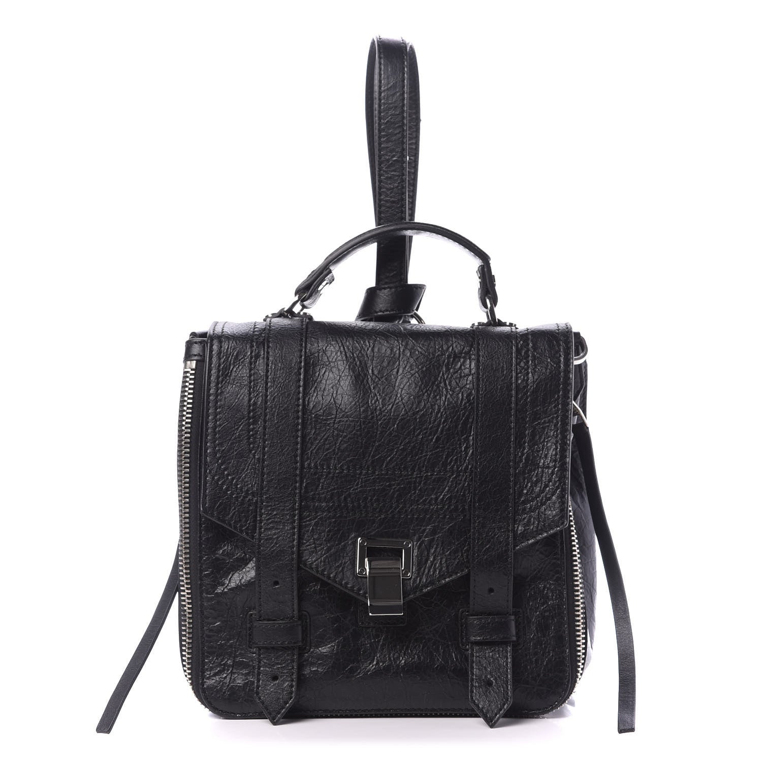 Proenza Schouler Crackled Lambskin PS1 Plus Zip Backpack Black 1 of 8