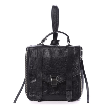 Proenza Schouler Crackled Lambskin PS1 Plus Zip Backpack Black 1 of 8