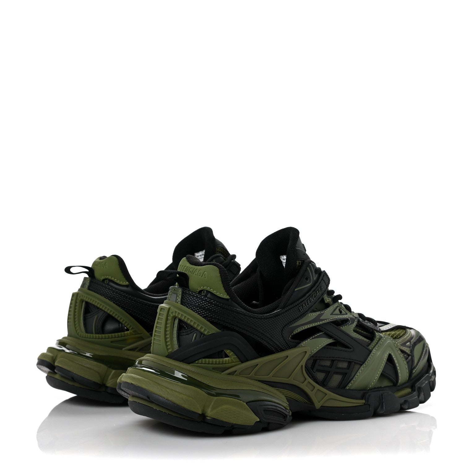 Balenciaga Rubber Mesh Bi-Color Mens Track.2 Open Sneakers 40 Kaki 4 of 7