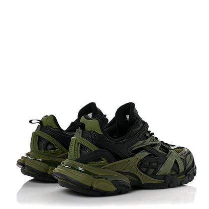 Balenciaga Rubber Mesh Bi-Color Mens Track.2 Open Sneakers 40 Kaki 4 of 7