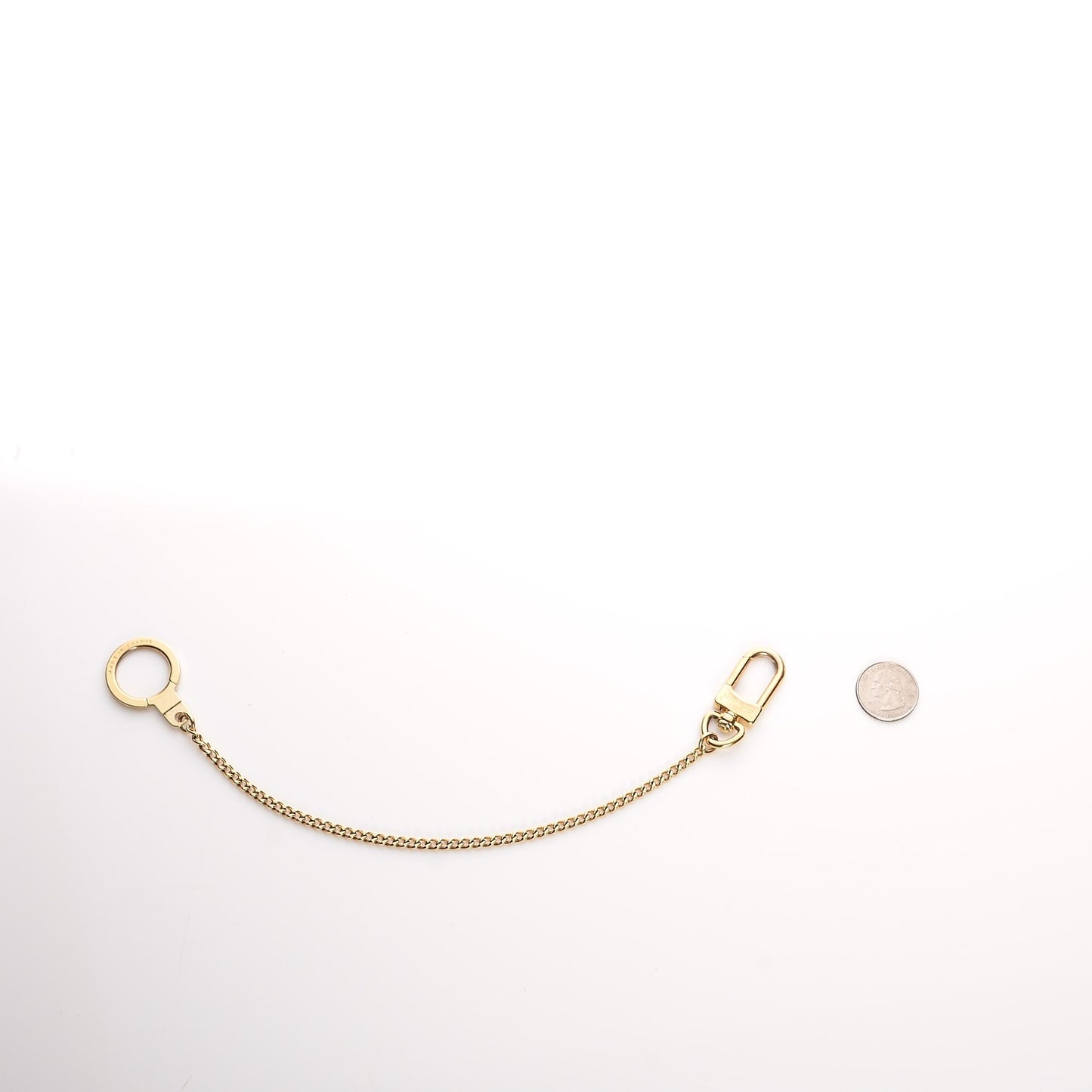 Metal Pochette Extender Key Ring Chain Gold