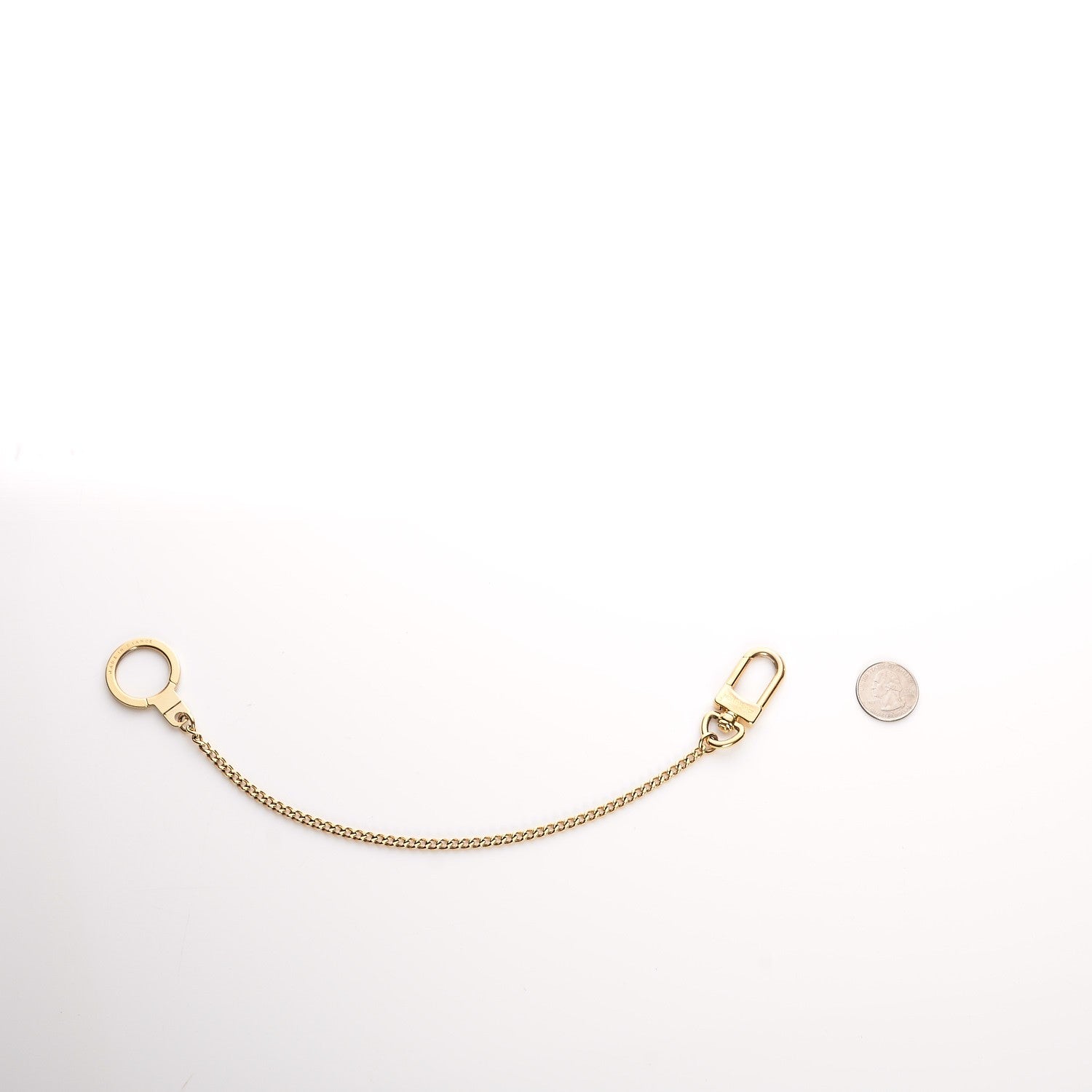 Louis Vuitton Metal Pochette Extender Key Ring Chain Gold 2 of 5