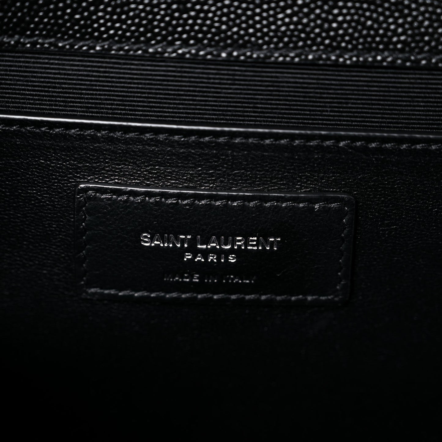 Grain De Poudre Textured Mixed Matelasse Triquilt Medium Monogram Satchel Black
