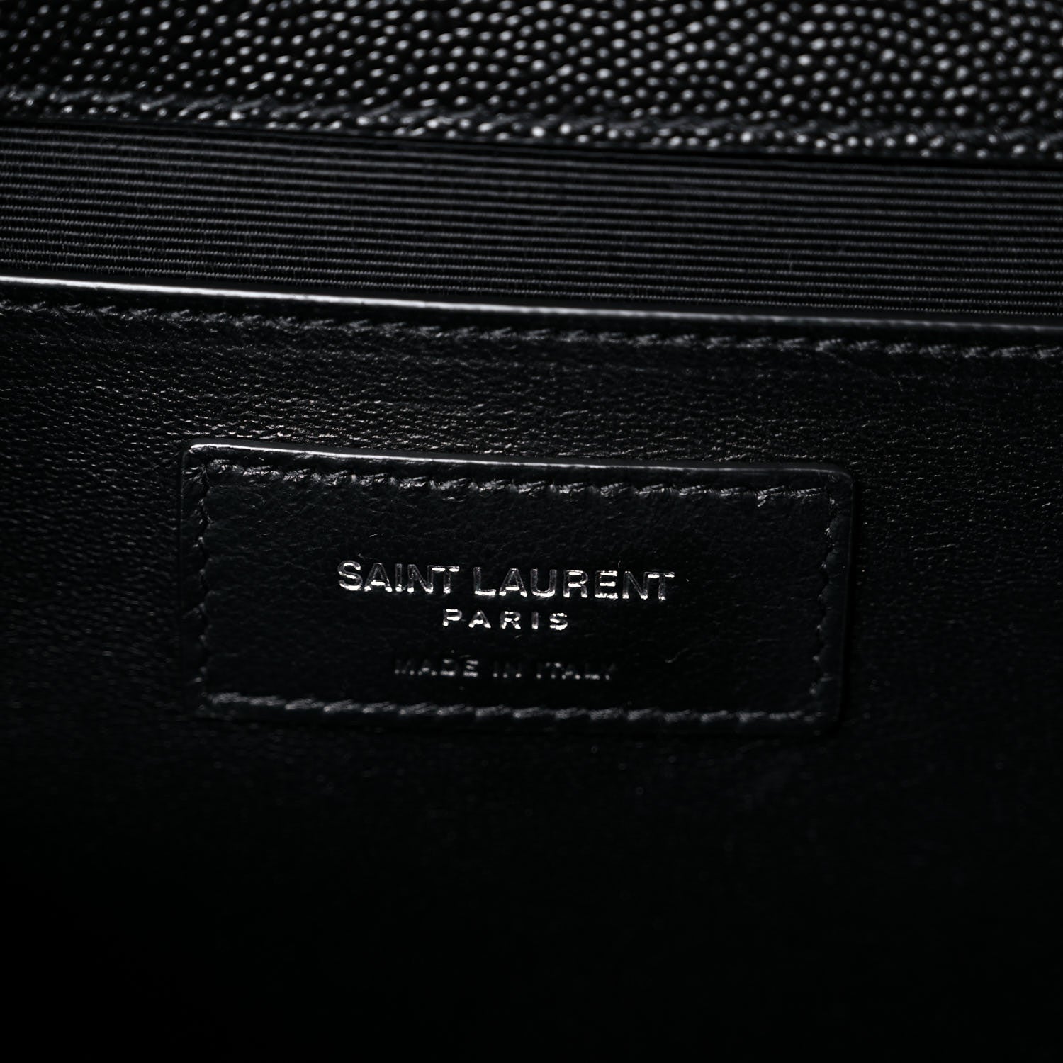 Saint Laurent Grain De Poudre Textured Mixed Matelasse Triquilt Medium Monogram Satchel Black 6 of 9
