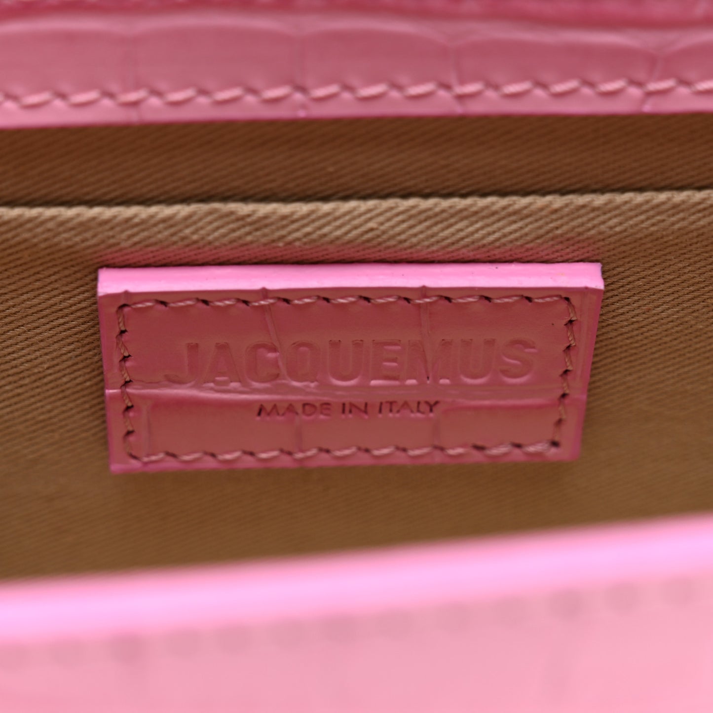 Calfskin Crocodile Embossed Le Chiquito Long Pink