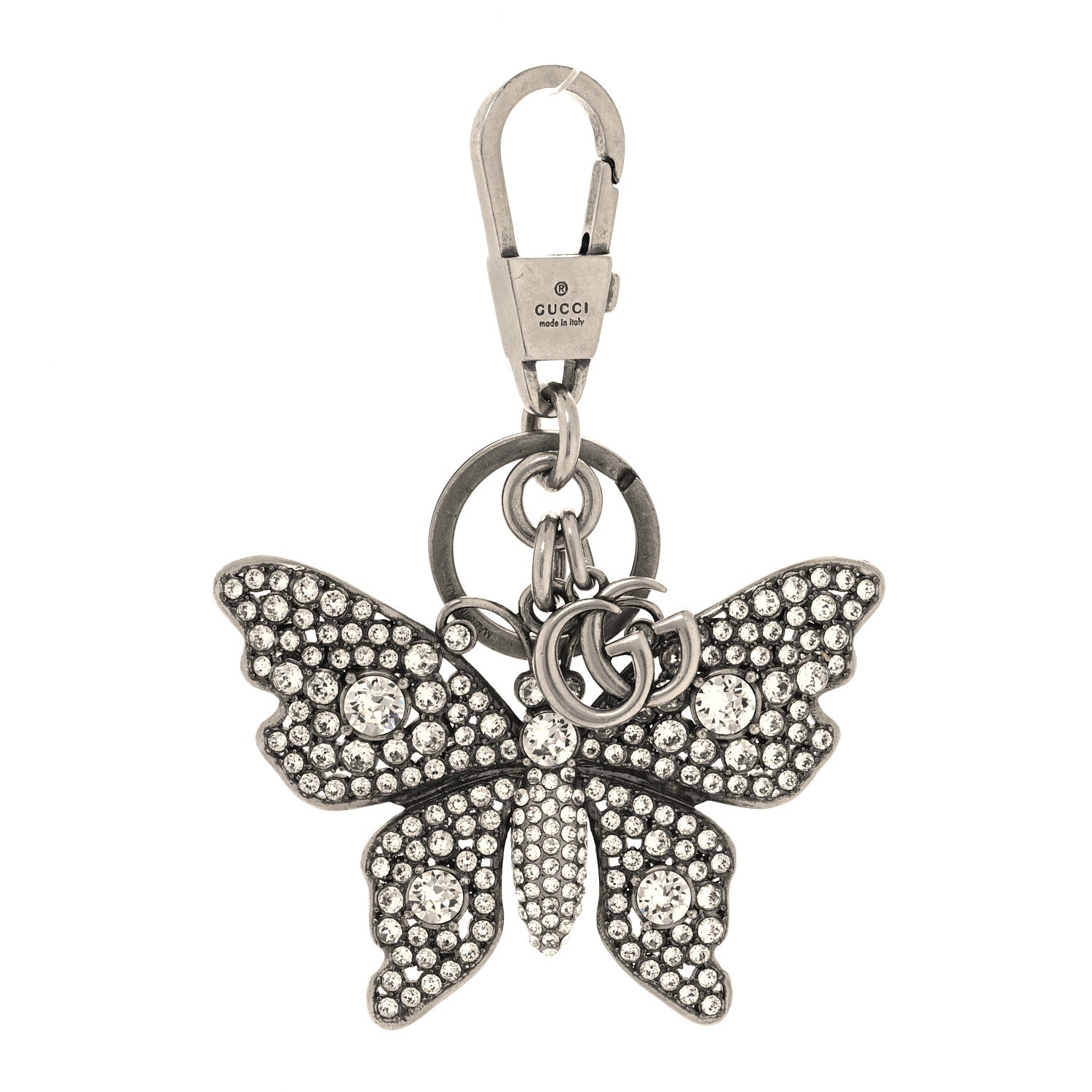 Gucci Crystal Butterfly Charm Key Holder 1 of 4