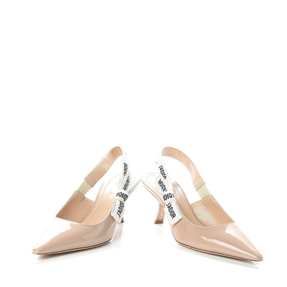 Christian Dior Patent Ribbon J'Adior Slingback 65mm Pumps 37.5 Nude 6 of 11