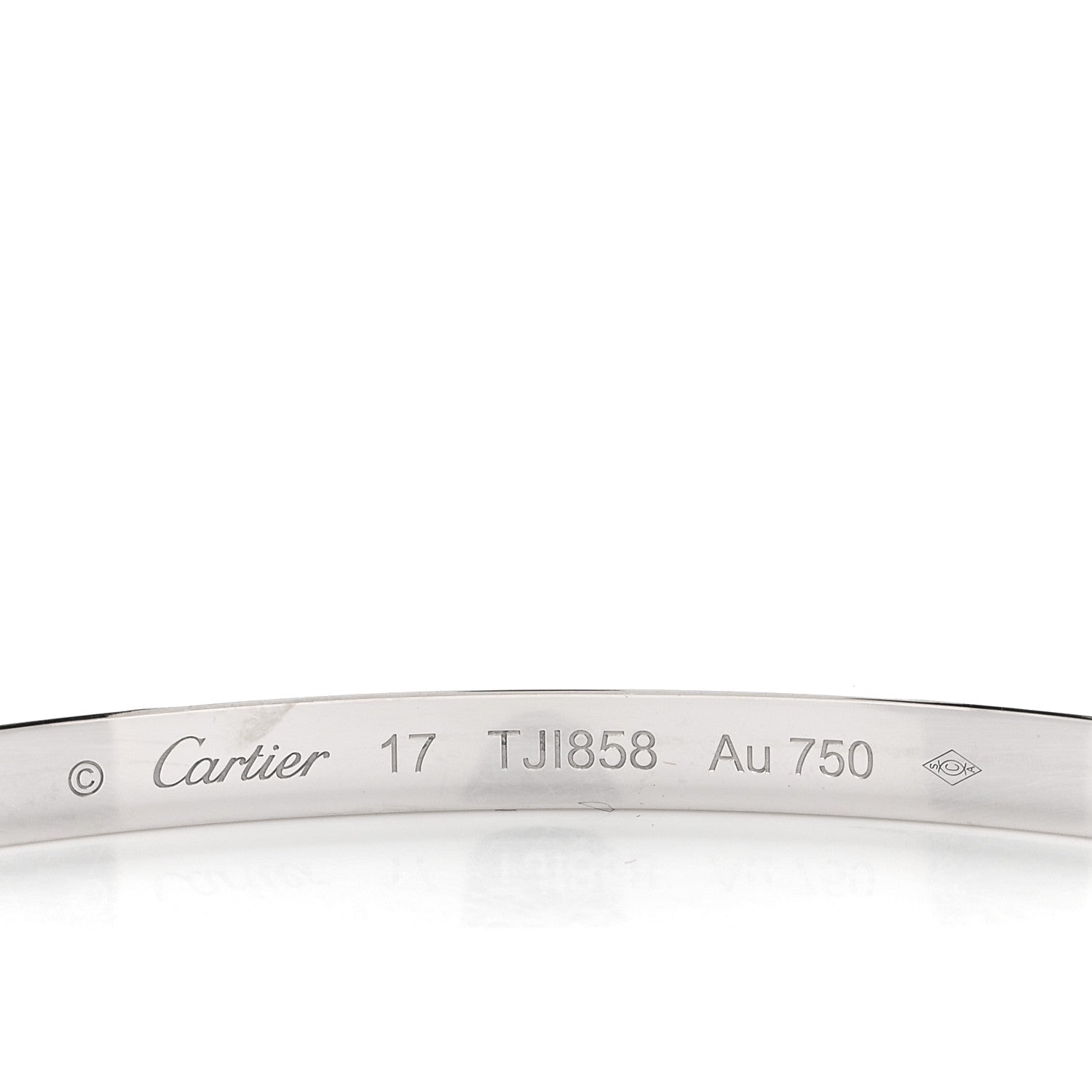 Cartier 18K White Gold 6 Diamond Small LOVE Bracelet 17 4 of 5